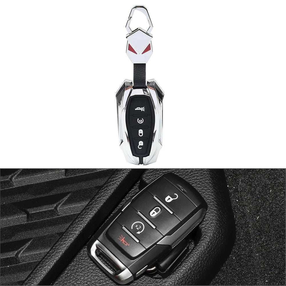 1x Silver Key Fob Cover for Dodge Ram 1500 (2019–2024) 4-Button