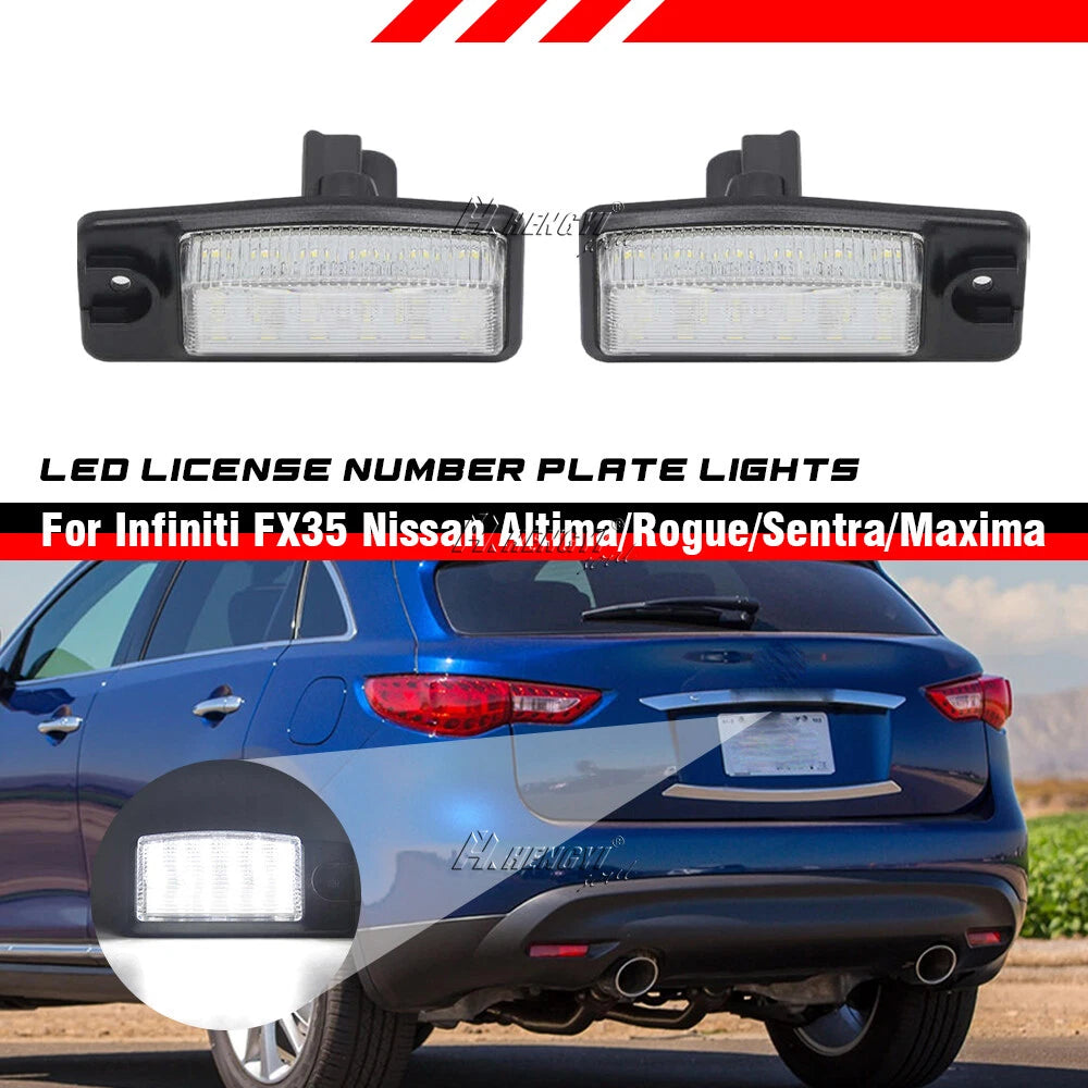 2X White LED License Plate Light for Infiniti Q45 (2002–2006)