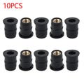 Set of 10 Rubber Panel Nuts for ATV Bodywork