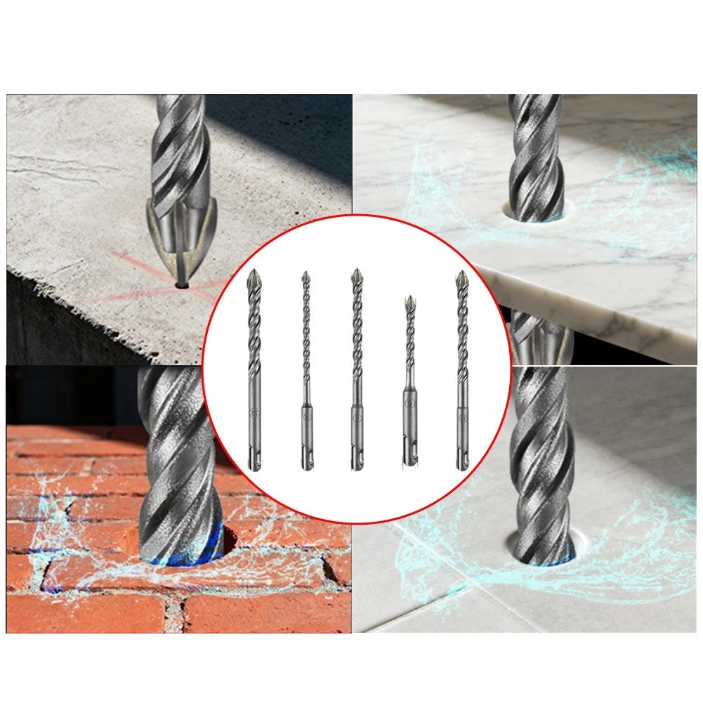 Rotary Mode Cross Drill Bit for SDS PLUS - Dual Groove for Speedy Drilling