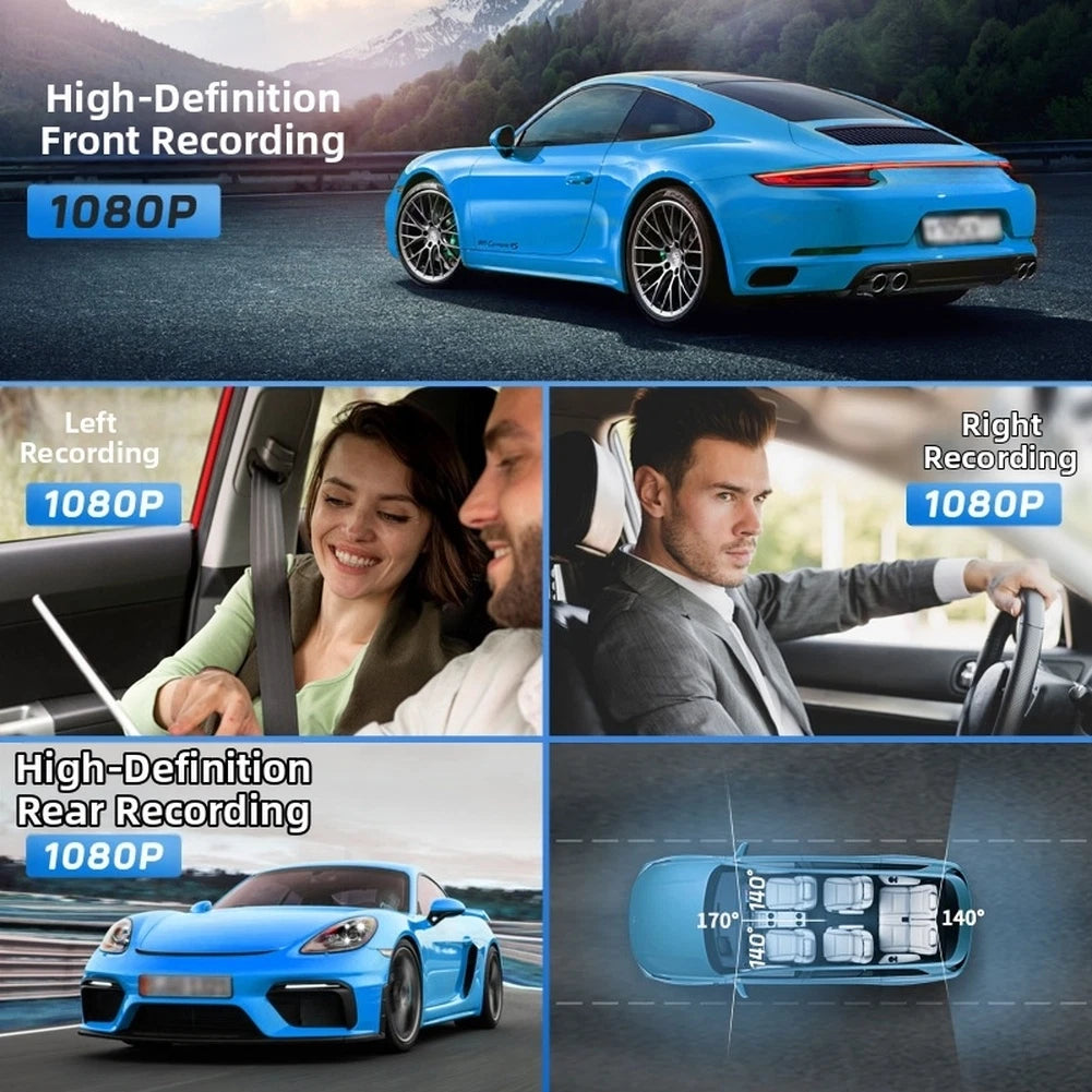 Dashcam with 360 Degree Video Capture For Night Vision and Parking Function