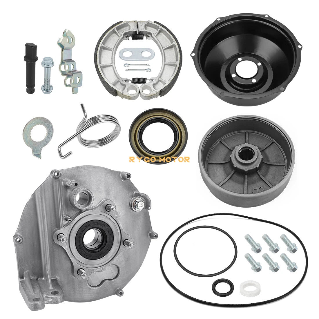 Rear Brake Drum Hub Plate Cover Shoes Kit for Honda TRX400FA/FGA (2004–2007)