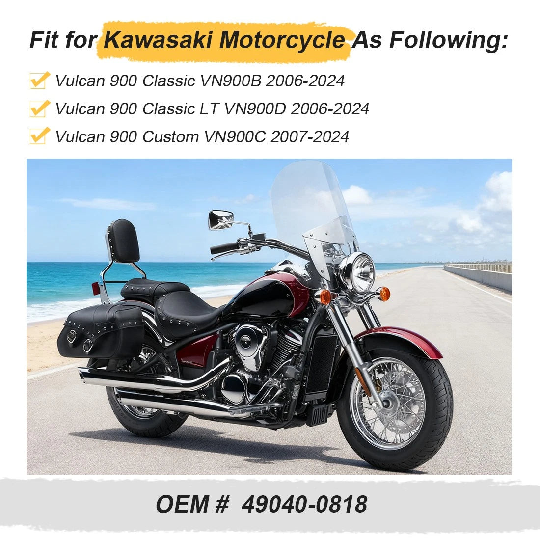 Fuel Pump & Oil Filter for Kawasaki Vulcan 900 Classic (2006–2020) 49040-0818 49040-002