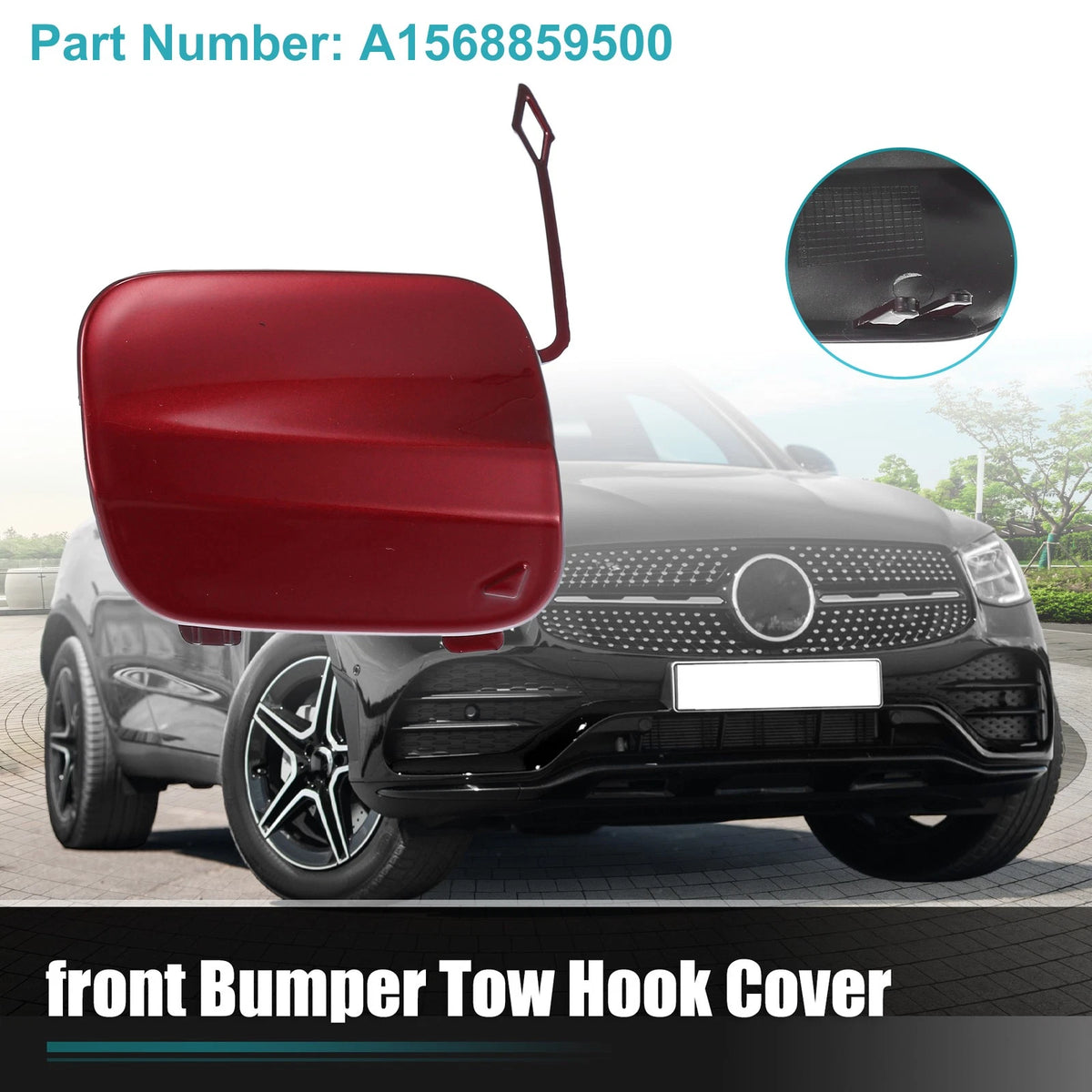 Front Bumper Tow Hook Cover Replacement for Mercedes-Benz GLA 250 (2014–2018)