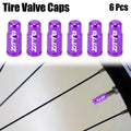 6pcs Tire Valve Caps Dust Covers Replacement for Bicycle MTB Road (Purple)