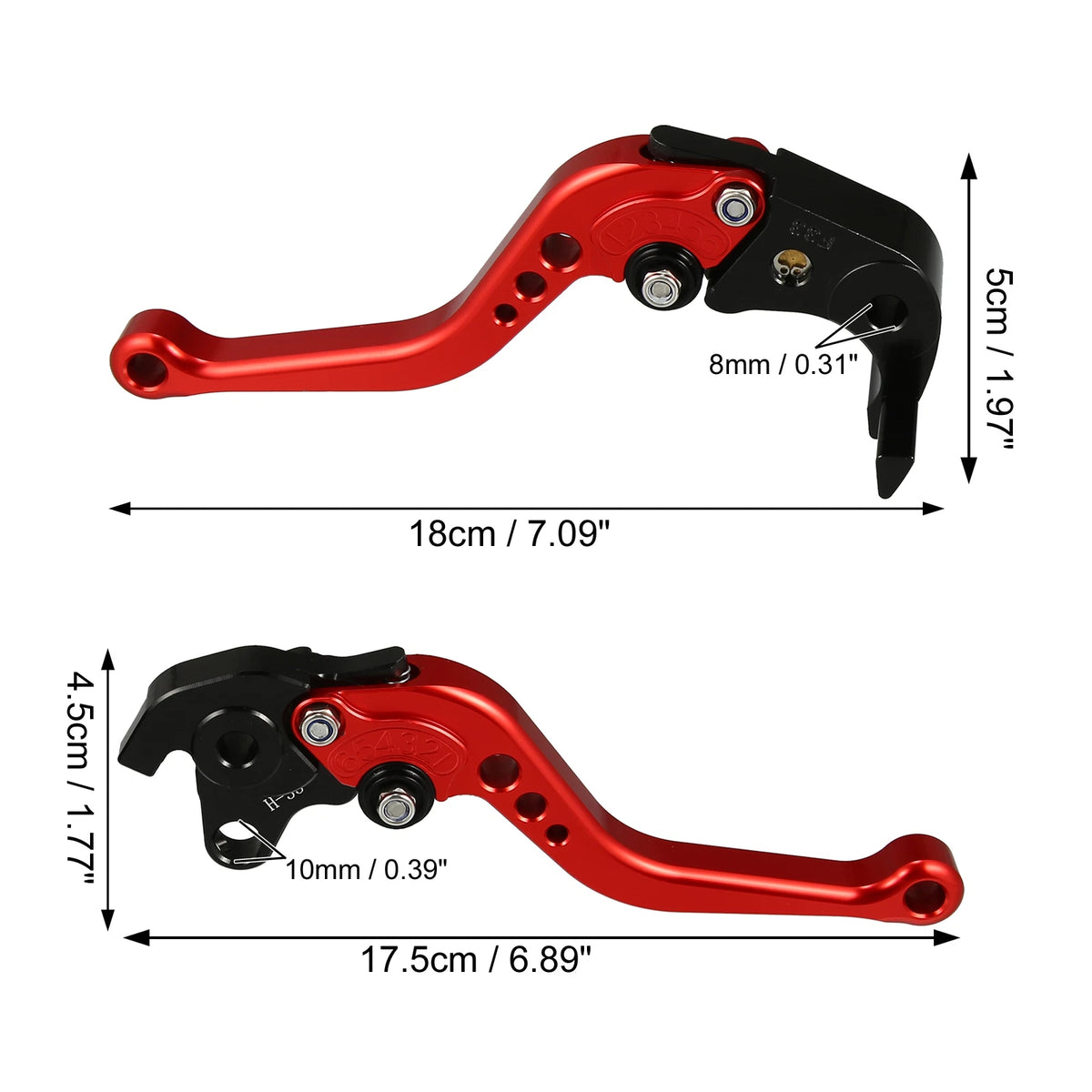 1 Pair CNC Brake Clutch Levers for Honda CBR1000RR (2008–2023) Red