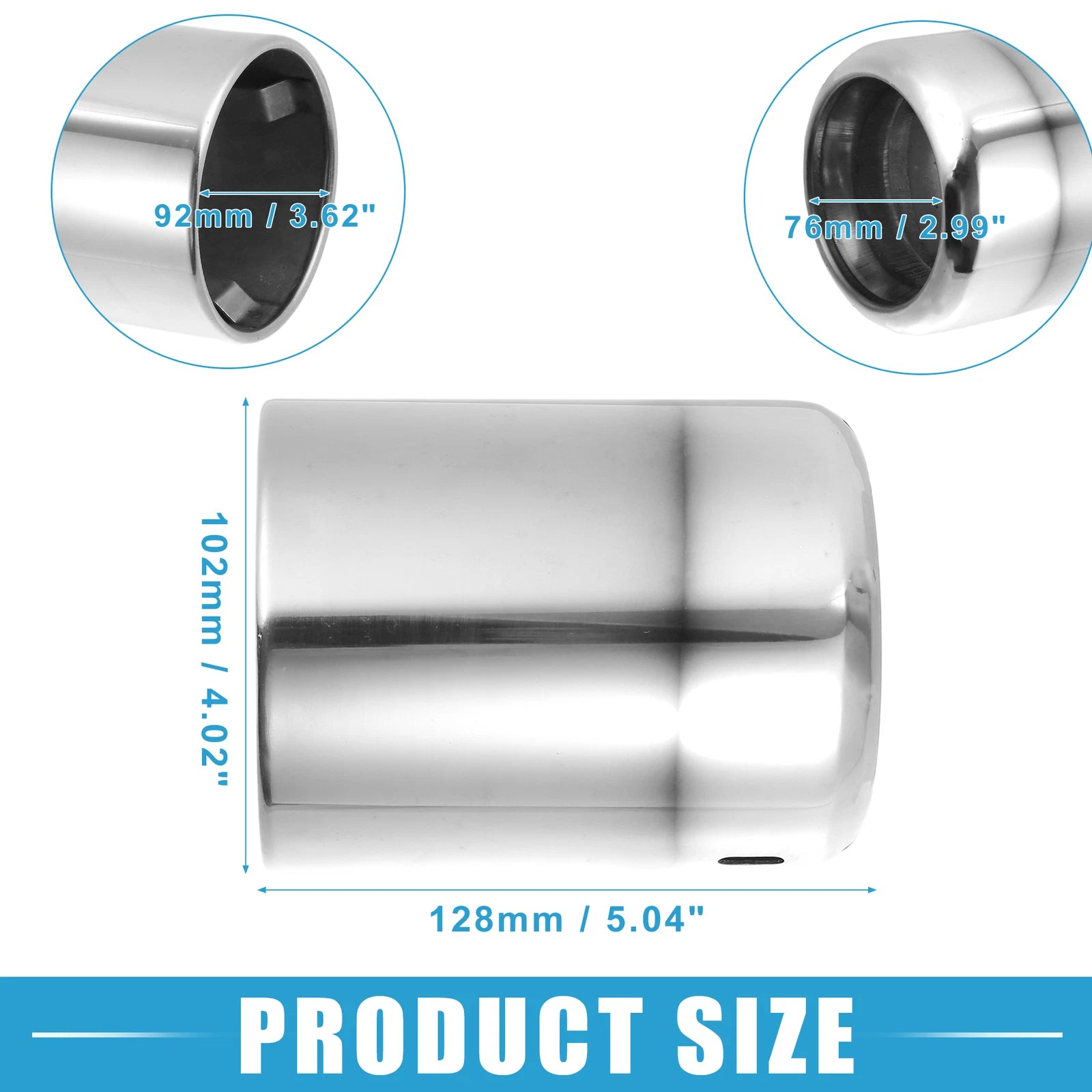 Exhaust Tip Tail Pipe for Mazda 6 (2013–2017) Stainless Steel Silver Tone