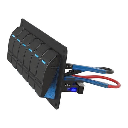 6 Gang Rocker Switch with LED Indicator for Car Yacht RV