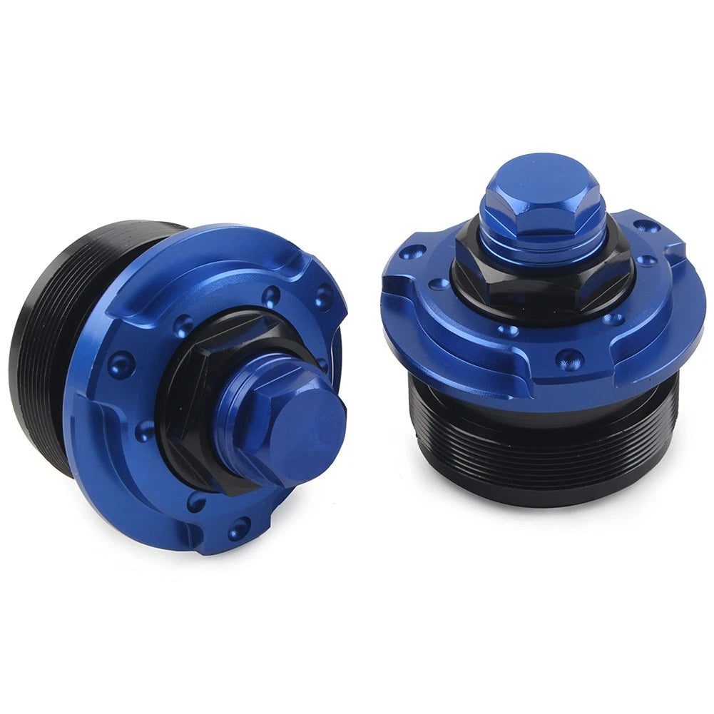 2X Front Fork Shock Adjusters 47MM for Yamaha R15 V3 (2017–2019) Blue