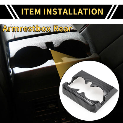 Armrestbox Rear Cup Holder Cover for Chevy Colorado (2023–2024) Carbon Fiber