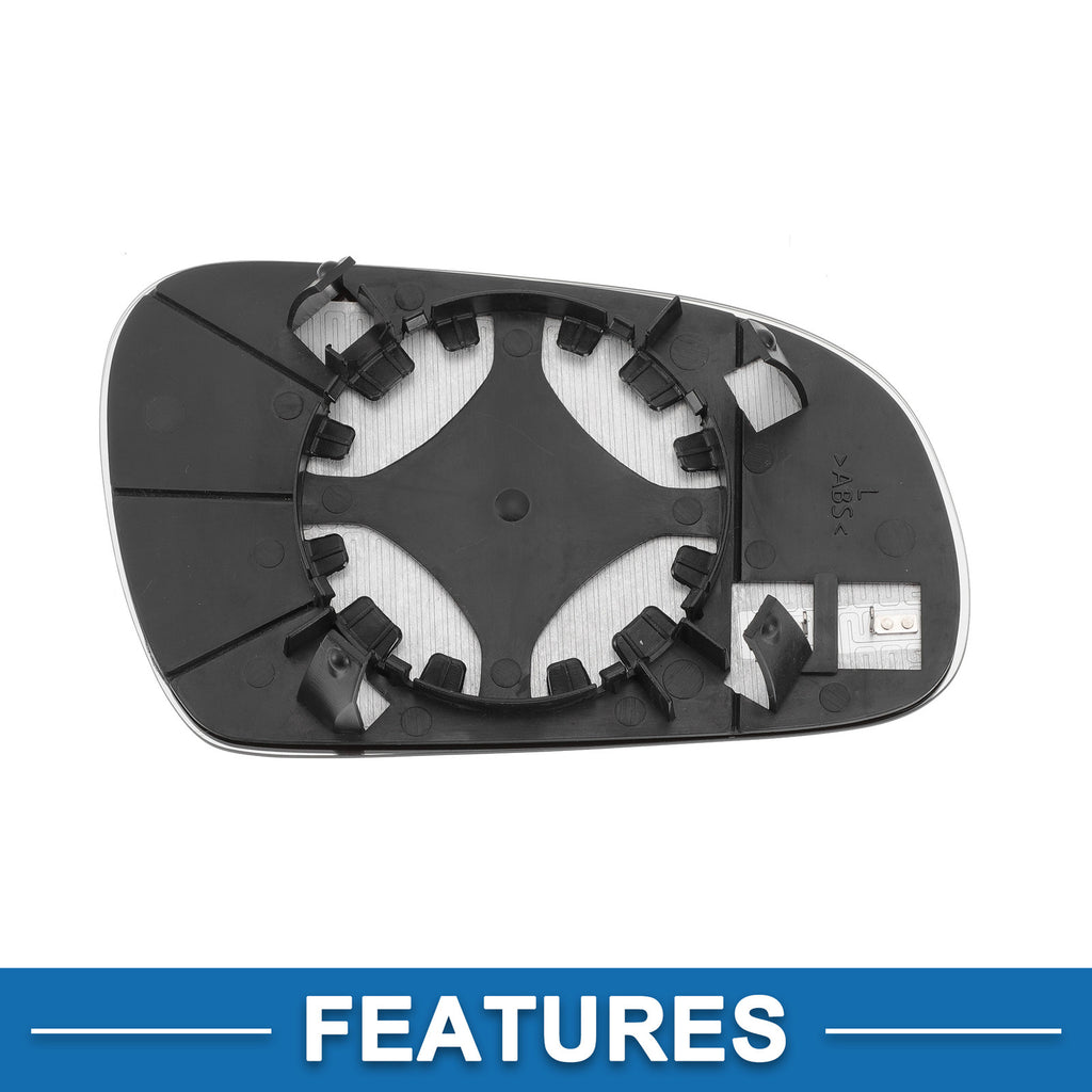 Heated Left Side Mirror Glass Replacement for Volkswagen Fox (2003–2010)