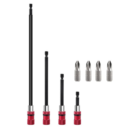 Set of 4 Hex Shank Magnetic Bit Holder Extenders for PH2 Bits