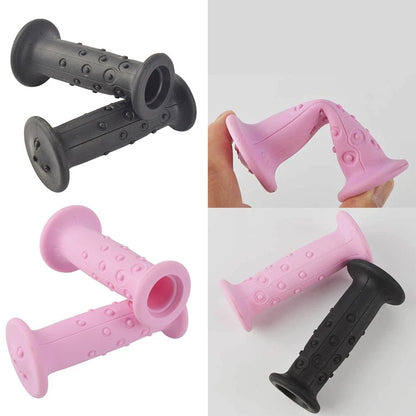 Kids Bike Handlebars Grip Rubber Black and Pink