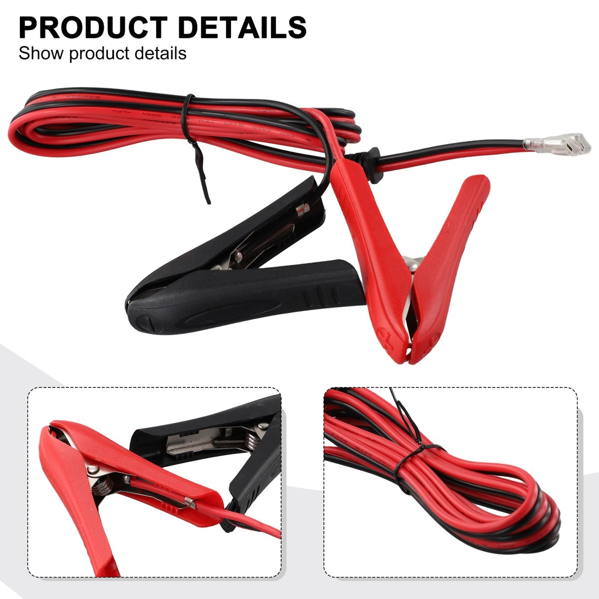 12V Clips Cable for Automotive Use (Reliable, Lightweight, 300V Rated)