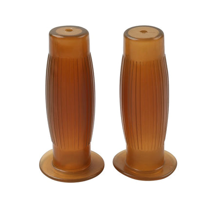 7/8" 1" Easy-Hold Handle Bar Hand Grips Vintage Motor Handlebars Clear Yellow