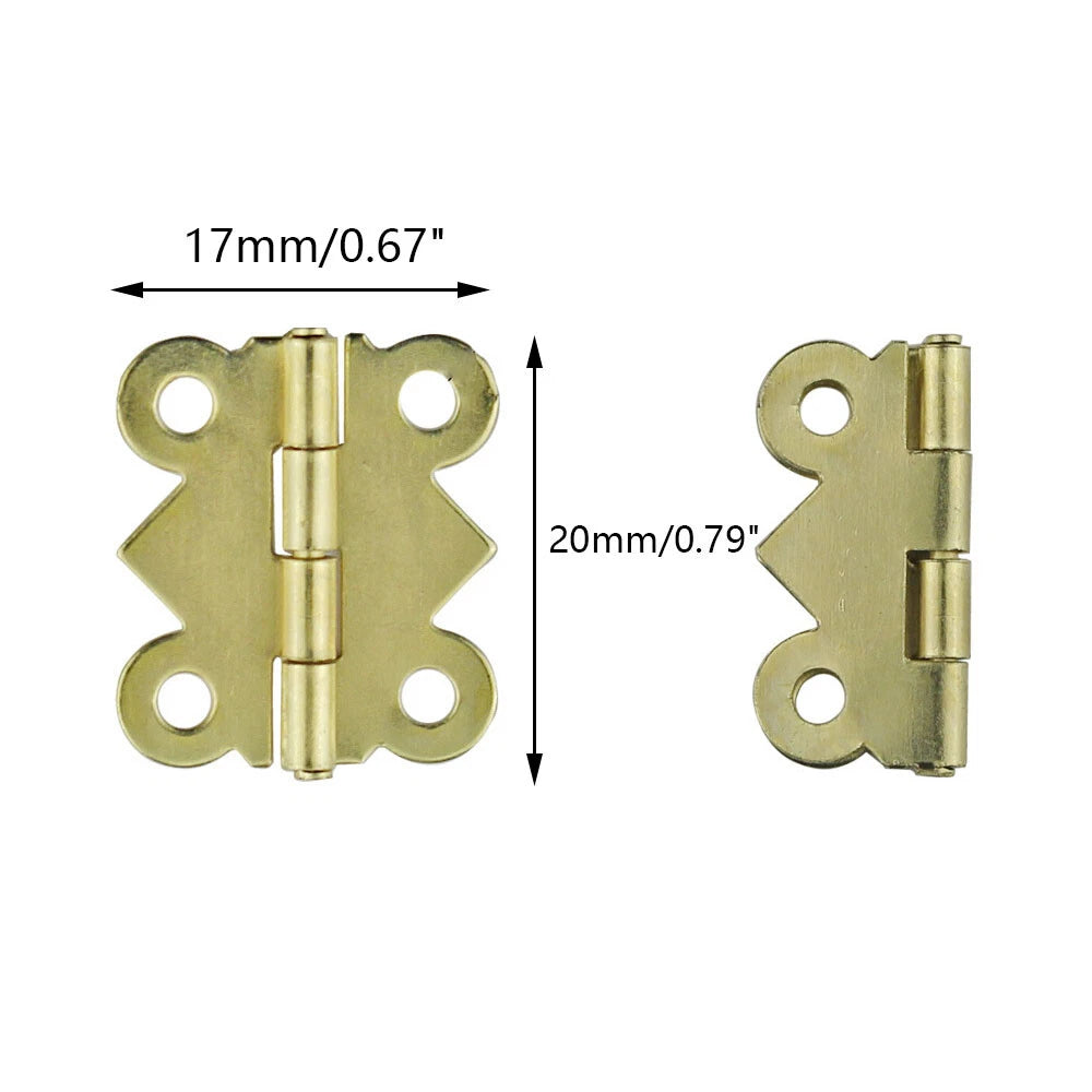 20Pcs Mini Hinge For Jewelry Chest Gift Music Box Craft Accessories 2017mm Gold
