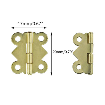 20Pcs Mini Hinge For Jewelry Chest Gift Music Box Craft Accessories 2017mm Gold