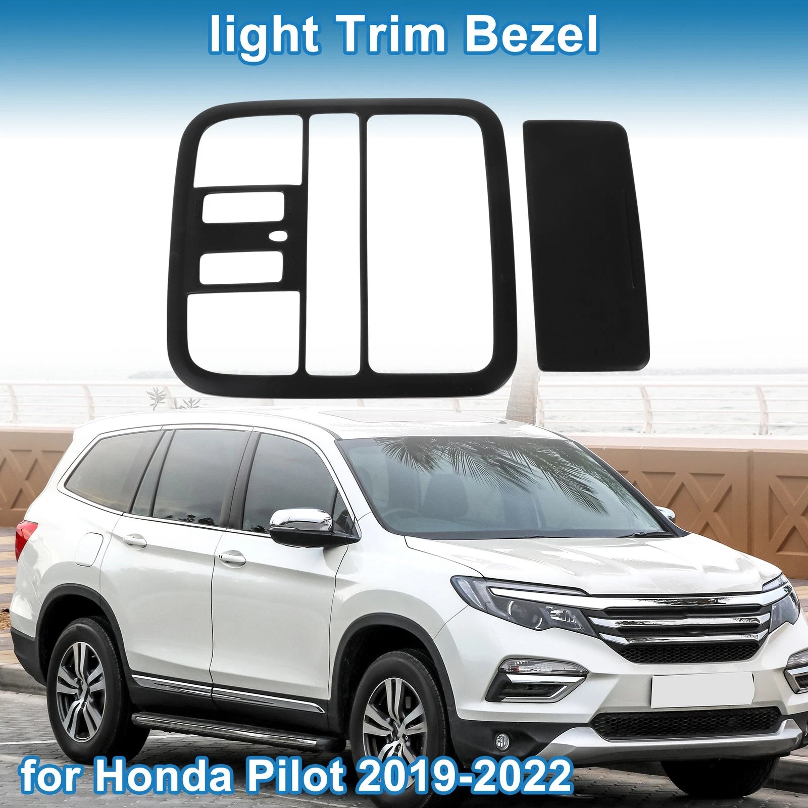 Front Row Headlight Trim Bezel for Honda Pilot (2019–2020) 2 Matte Black