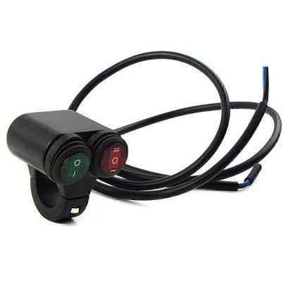 1 Pcs 7/8'' 12V Motorcycle Handlebar Headlight Fog Spot Light Dual On Off Switch