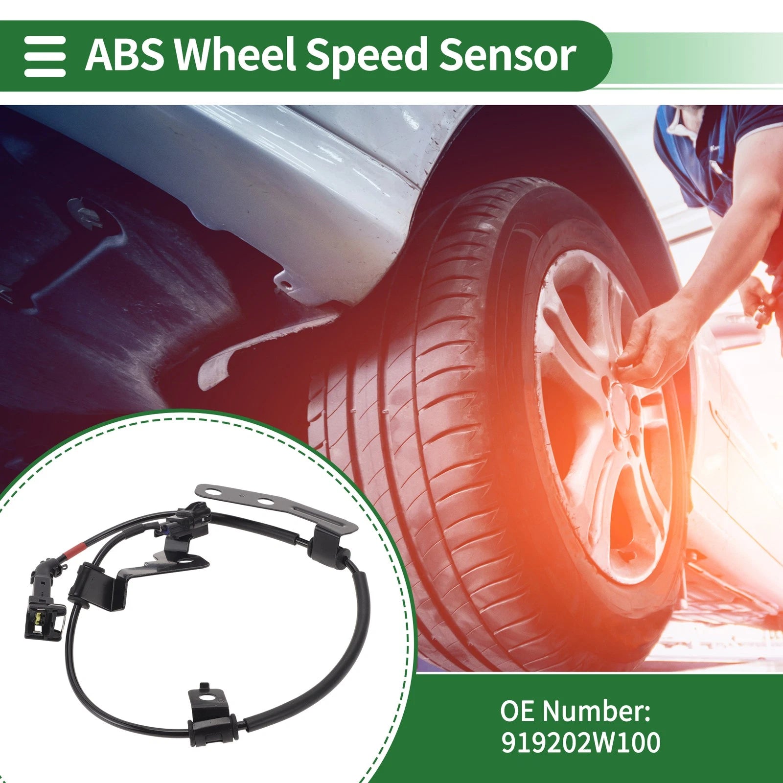 ABS Wheel Speed Sensor Rear Right Replacement for Hyundai Santa Fe (2001–2012)