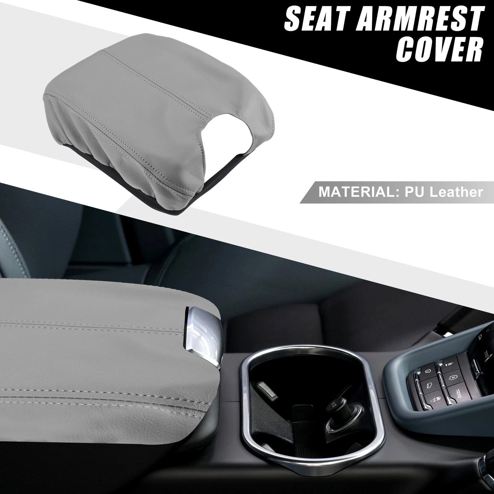 Car Center Console Armrest Cover Protective for Honda Accord (2008–2012) Gray