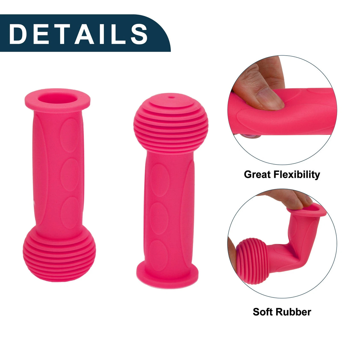 Bicycle Handlebar Grip Cover Protector 110mm Sweatproof Pair for Rose Red