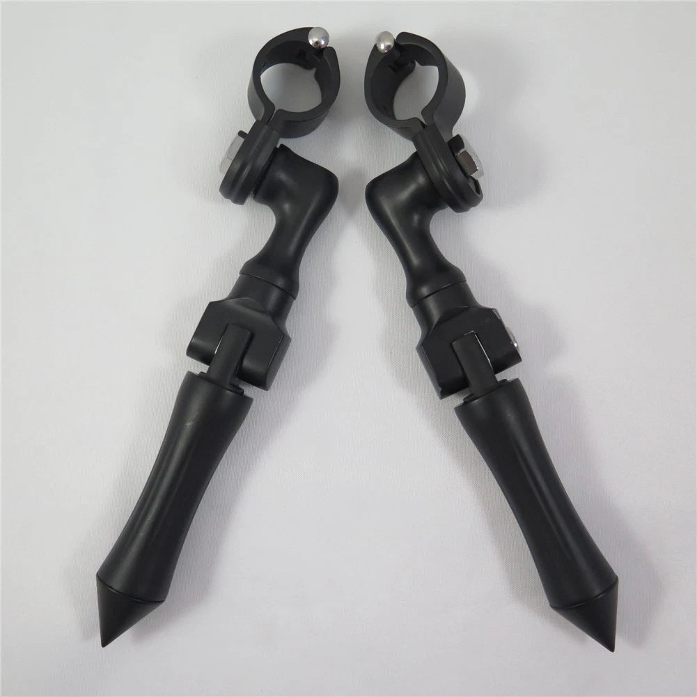 Adjustable Black Short Angle Footpeg for Honda Shadow (w/ 1.25" Engine Guard)
