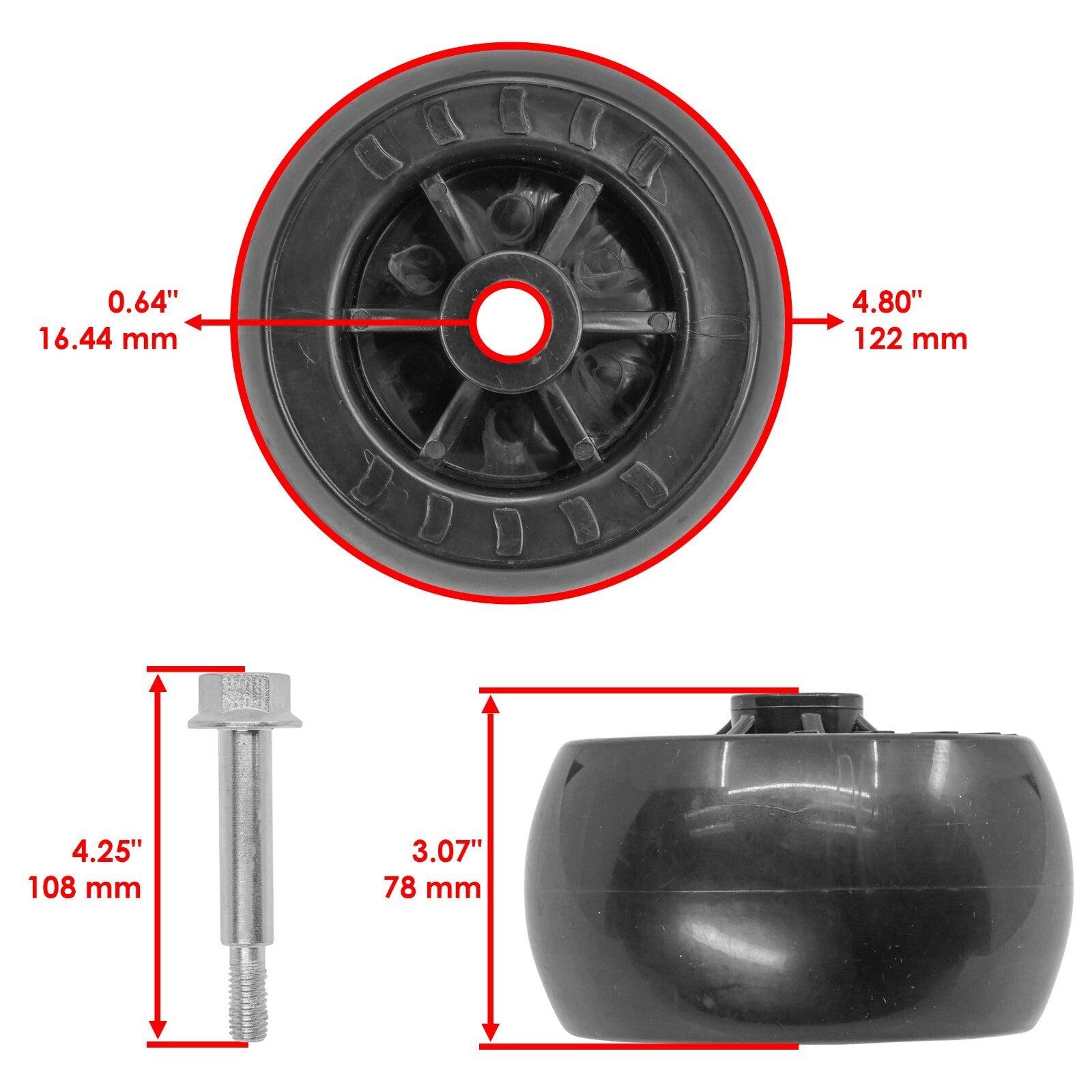 Caltric Deck Wheel Replacement for Bad Boy ZT Elite 48 (2013–2025)