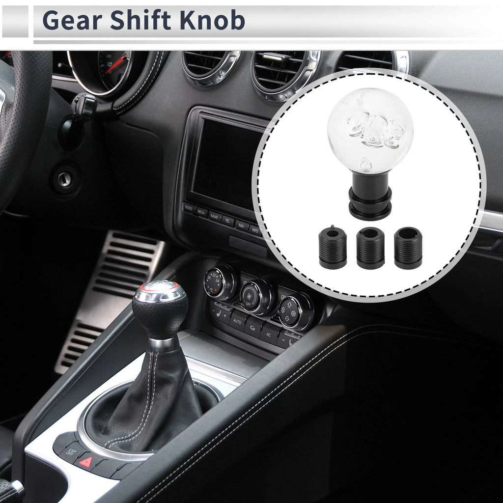 Set of 1 Shift Knob with 3 Adapters for Universal Fit (Automatic/Manual)