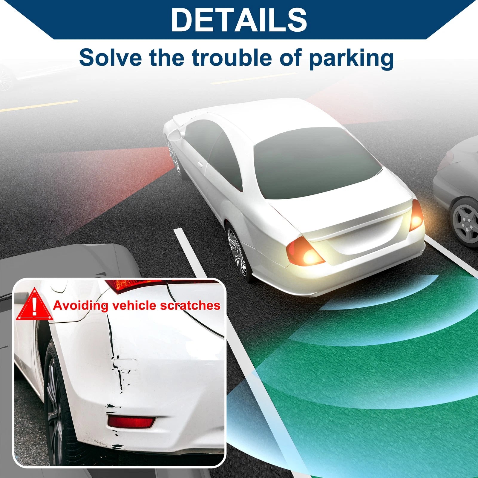 4X Parking Sensors for Auto Vehicle Reverse Backup Radar System