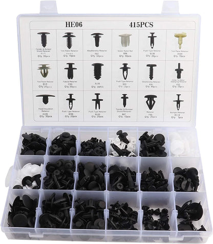 Set of 10 Plastic Push Pin Rivet Trim Clips for