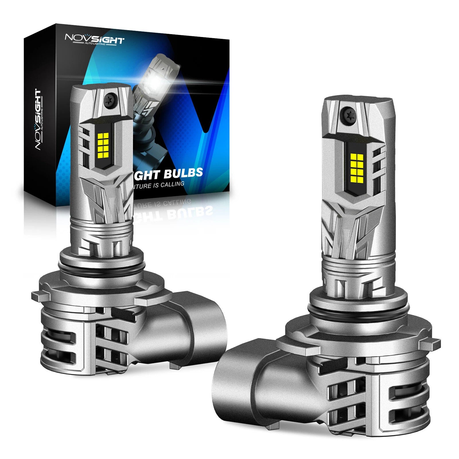 2X 9005/HB3 LED Headlight Bulbs for NOVSIGHT (2000–2023)