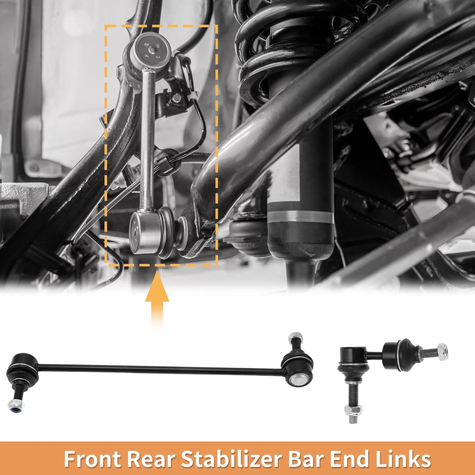 4pcs Front Rear Stabilizer Sway Bar Link for Ford Focus and C Max (2012–2018)