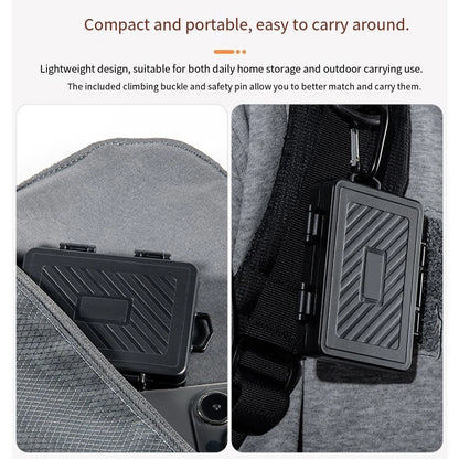 Compact Memory Card Box for 24 Cards Water Resistant with Hook Handle