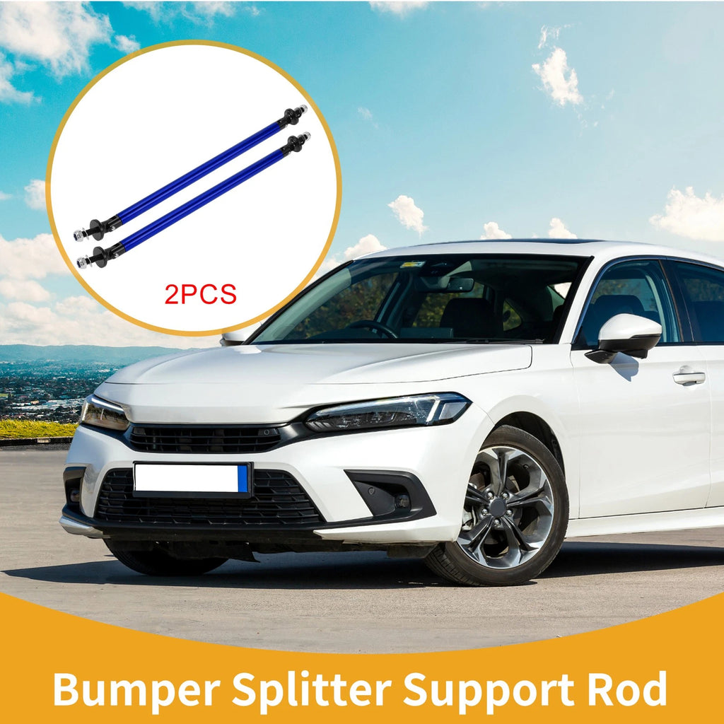 2X Adjustable Front Bumper Lip Splitter Strut Support Bars for