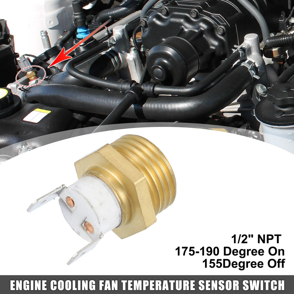 Radiator Sensor Switch for Car (1/2'' NPT, 175-190 Degrees)