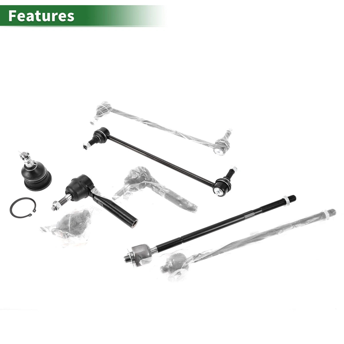 8pcs Front Suspension Kit Tie Rod End Sway Bar Link for Volkswagen Routan (2009–2019)