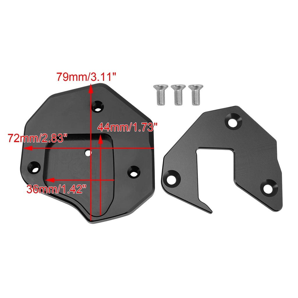 Kickstand Enlarger Plate Pad for Suzuki GSXR1300R (2008–2020) Black