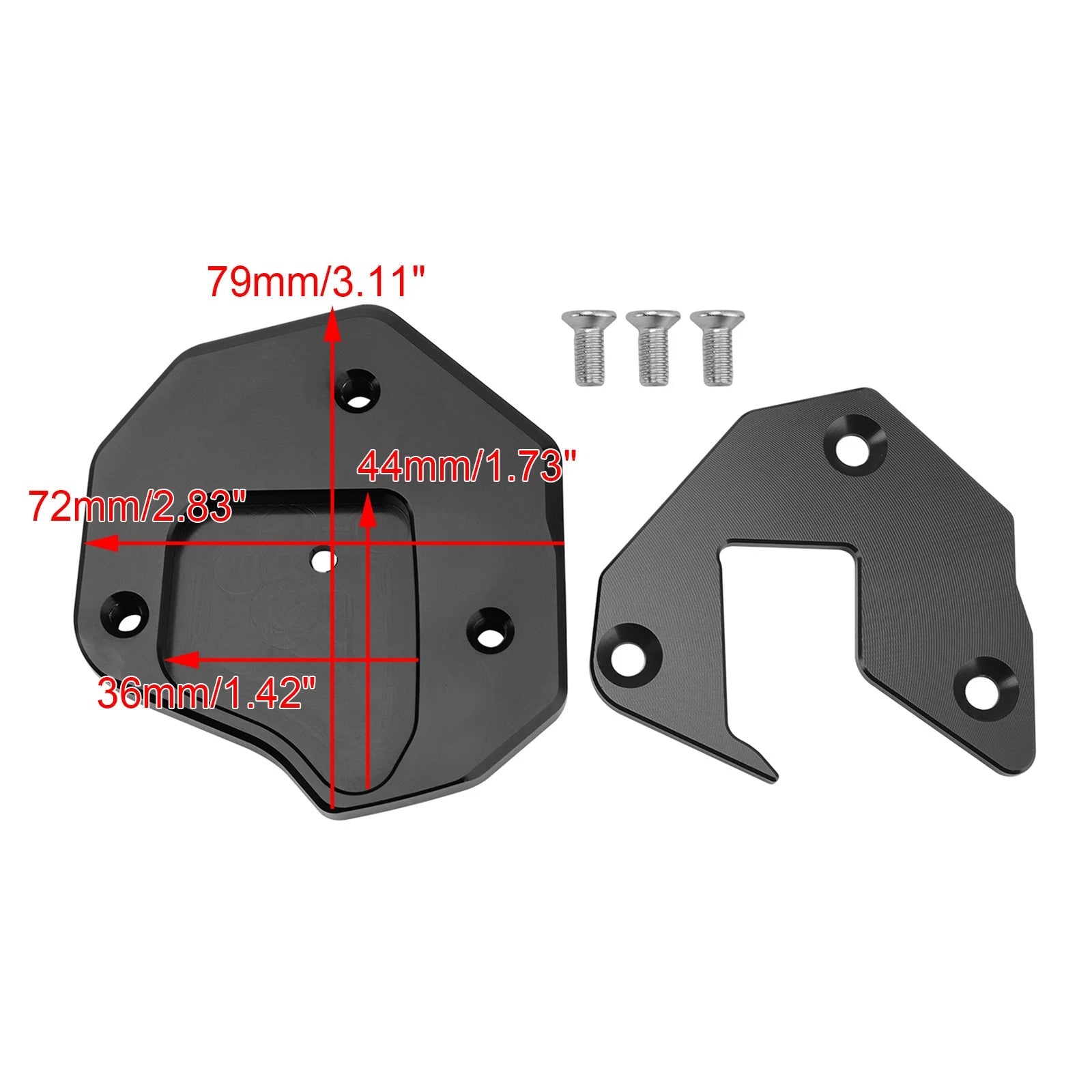 Kickstand Enlarger Plate Pad for Suzuki GSXR1300R (2008–2020) Black