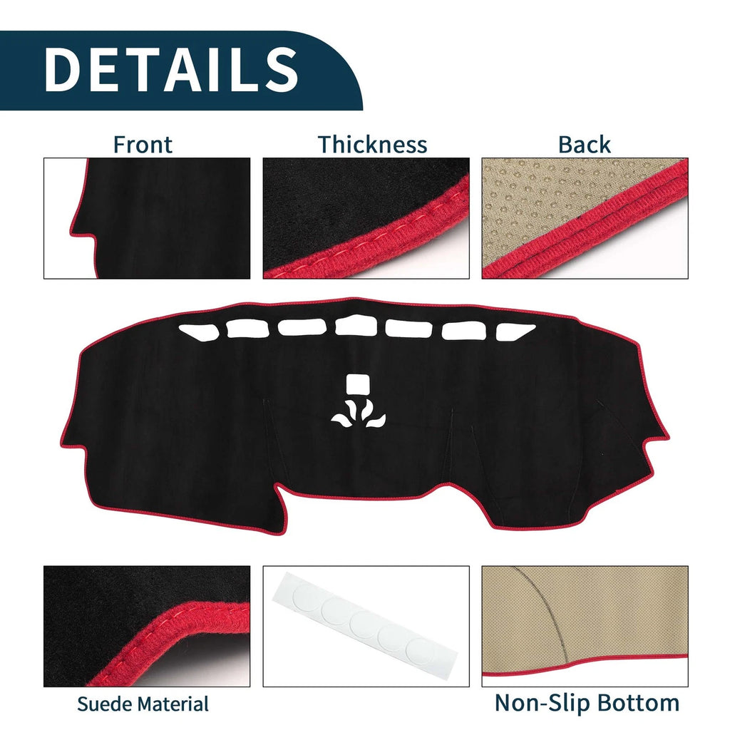 Dashboard Cover Mat for Honda CR-V (2017–2022) Sun Protector Black Red
