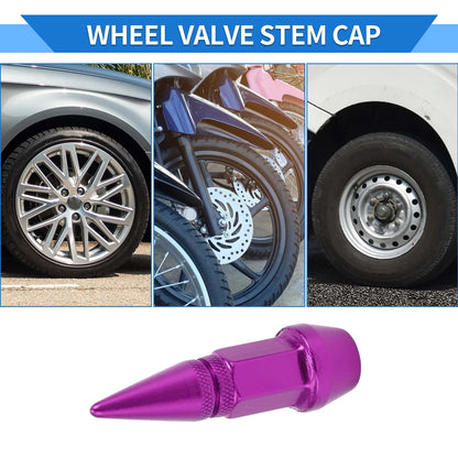 Tire Valve Stem Caps Purple Wheel Valve Cap Set for Car SUV RV (45x14mm)