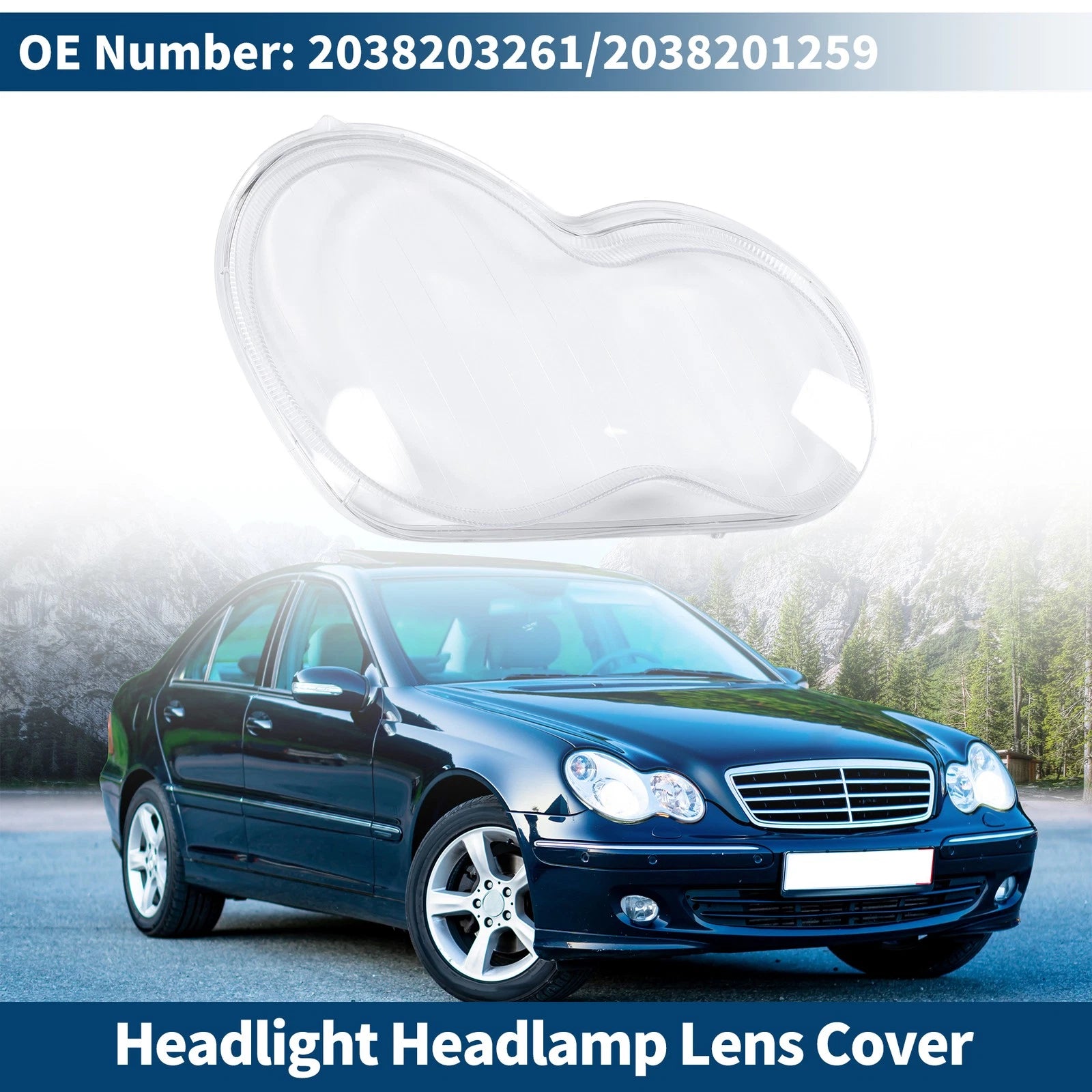 Front Right Headlight Lens Cover Replacement for Mercedes-Benz (2005–2015)