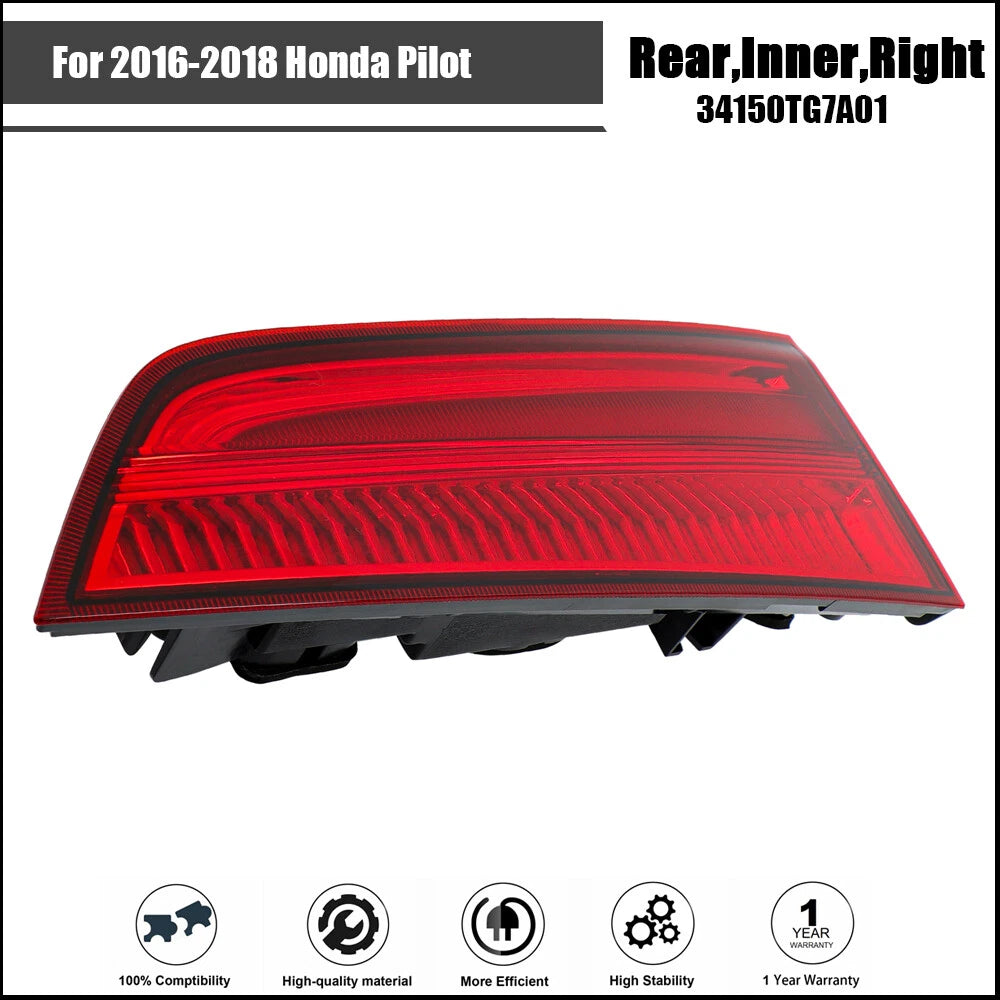 Tail Light for Honda Pilot (2016–2018) Passenger Side Halogen Red