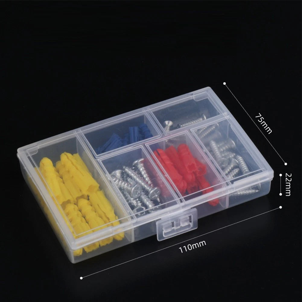 60 Pack Plastic Self Drilling Wall Anchors with Screws M5 M6 M8