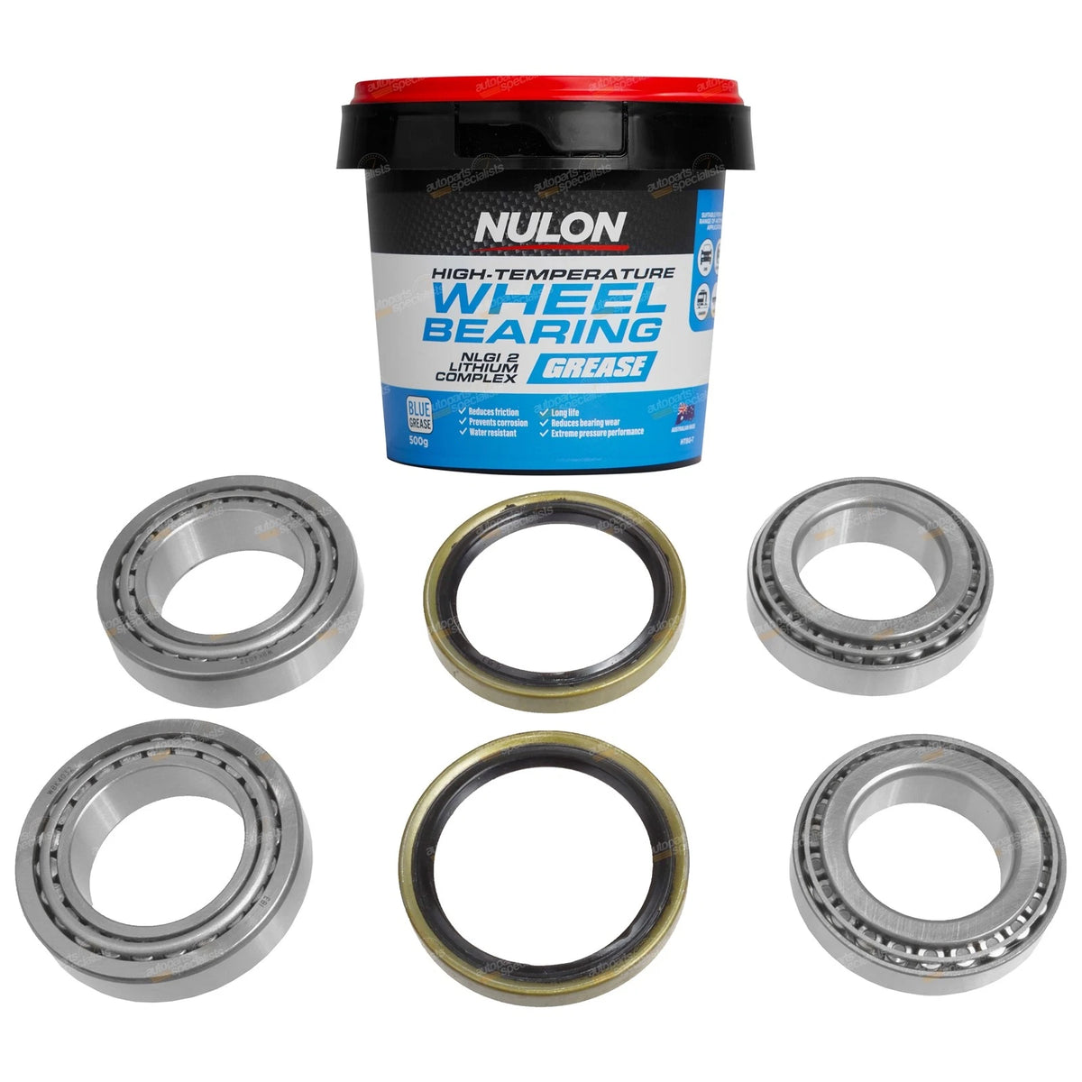 Front Wheel Bearing Kits + Nulon Grease for Isuzu MU (1998–2002)