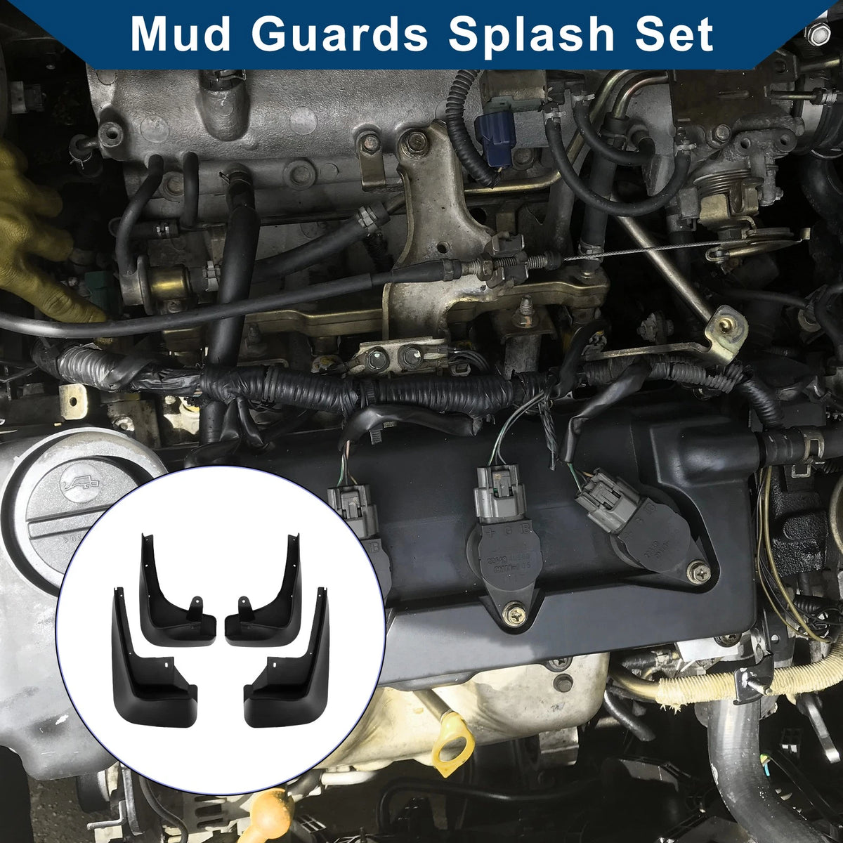 Mud Flaps Splash Guards 1 Set for BMW 7 Series (2010–2016)