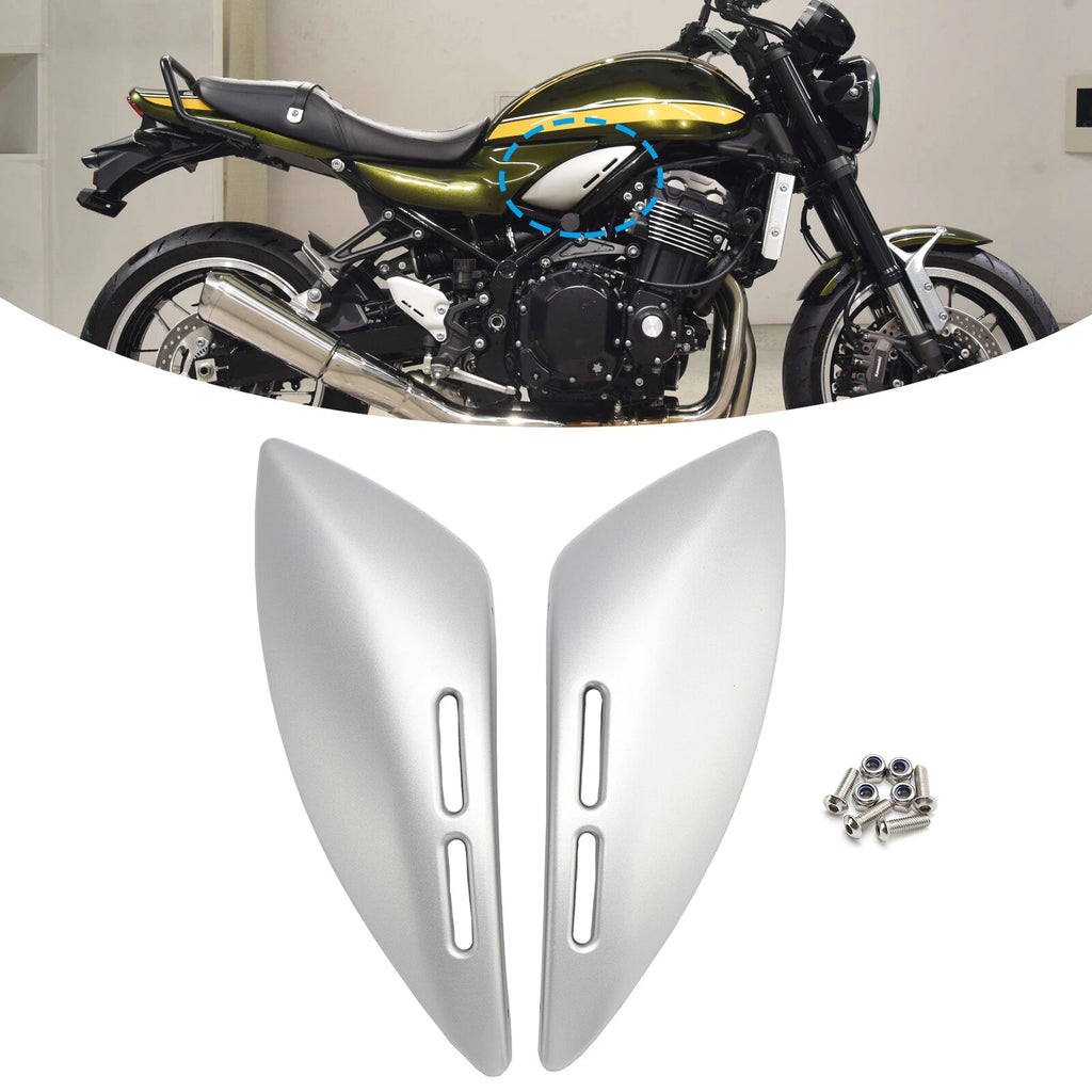 Gas Tank Side Cover Panel for Kawasaki Z900RS (2018–2024) Silver T9