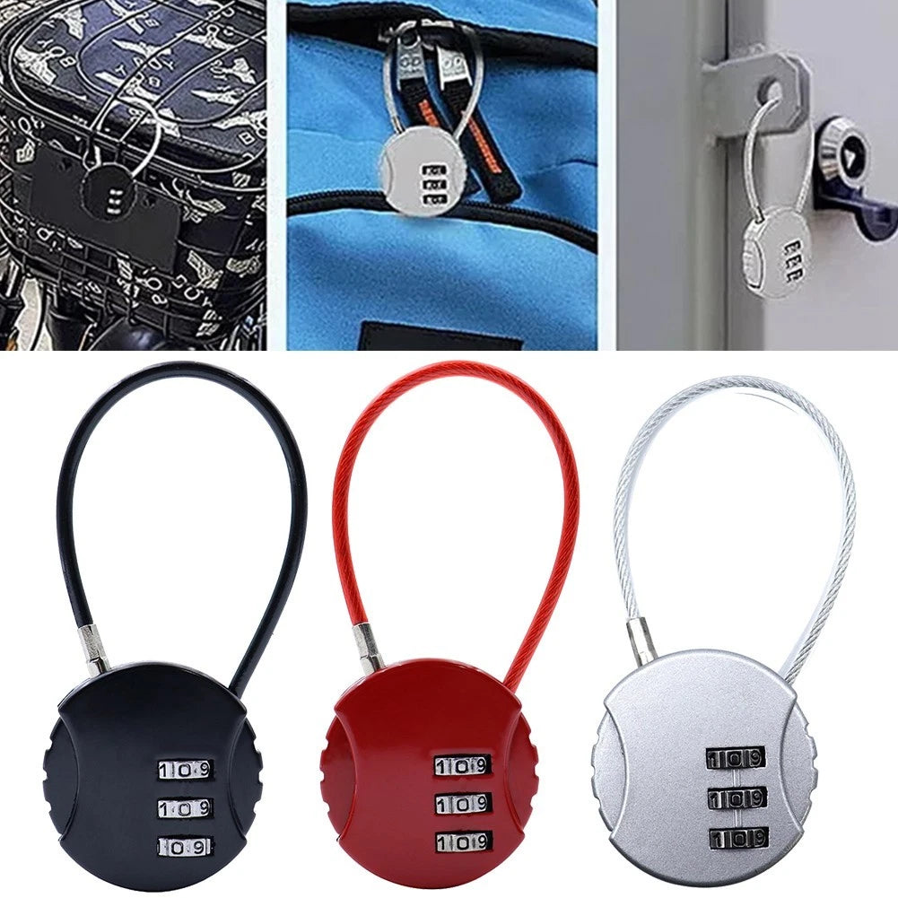 3-Digit Combination Padlock for Gym Luggage Security