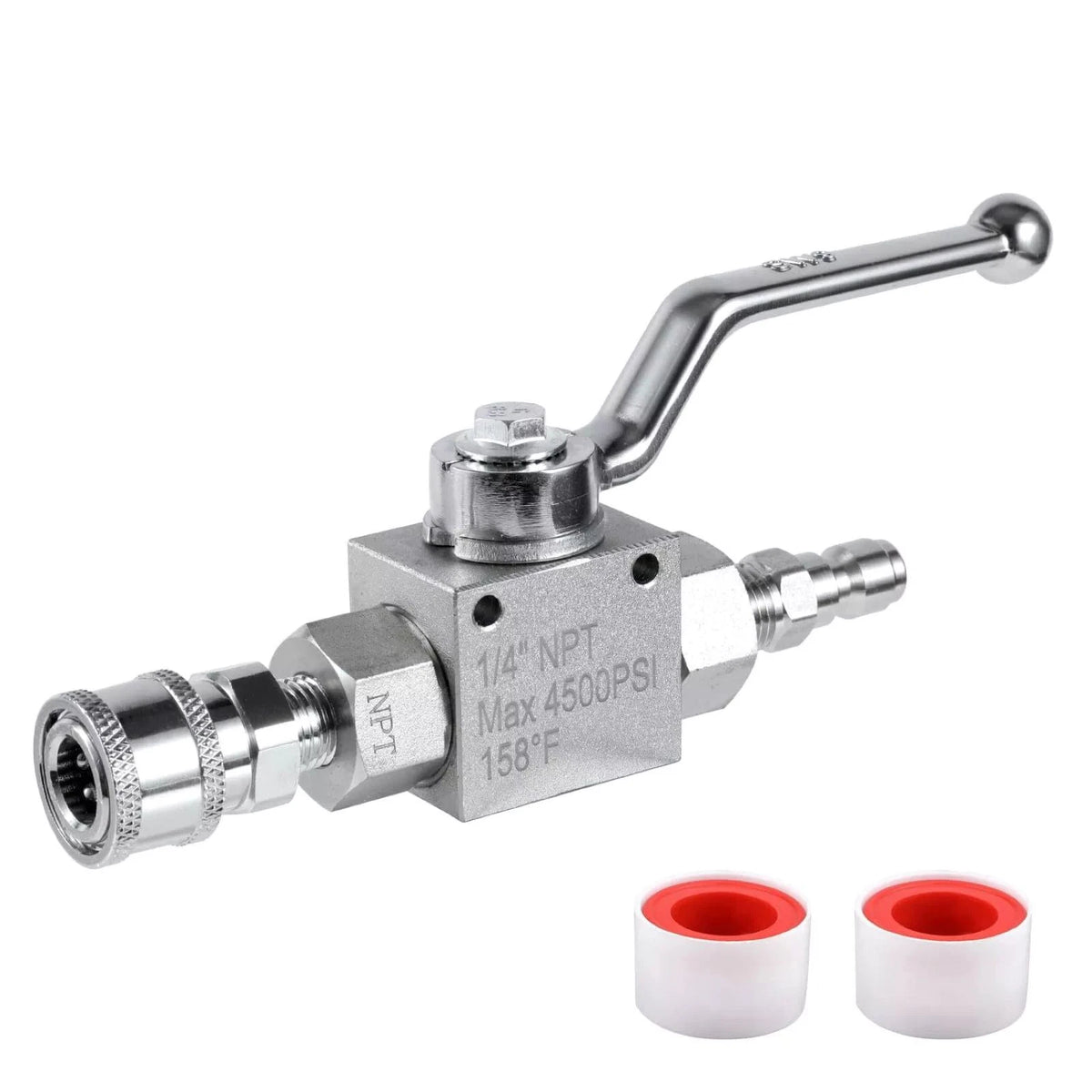 1/4 Inch Quick Connect Ball Valve Kit for Pressure Washer (4500 PSI)