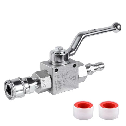 1/4 Inch Quick Connect Ball Valve Kit for Pressure Washer (4500 PSI)